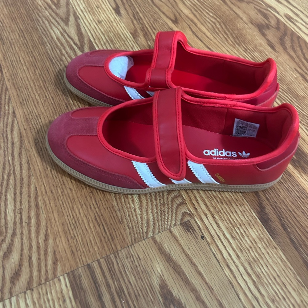 Adidas Kids Red and White Sneakers